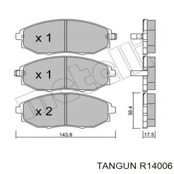 R14006 Tangun колодки гальмівні передні, дискові