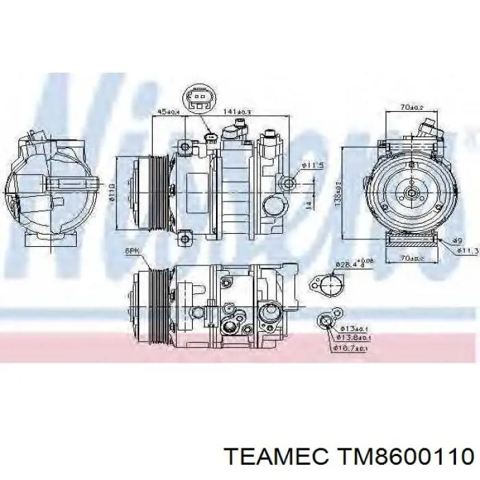Компресор системи кондиціювання Teamec TM8600110 ціна, від 139.36 USD