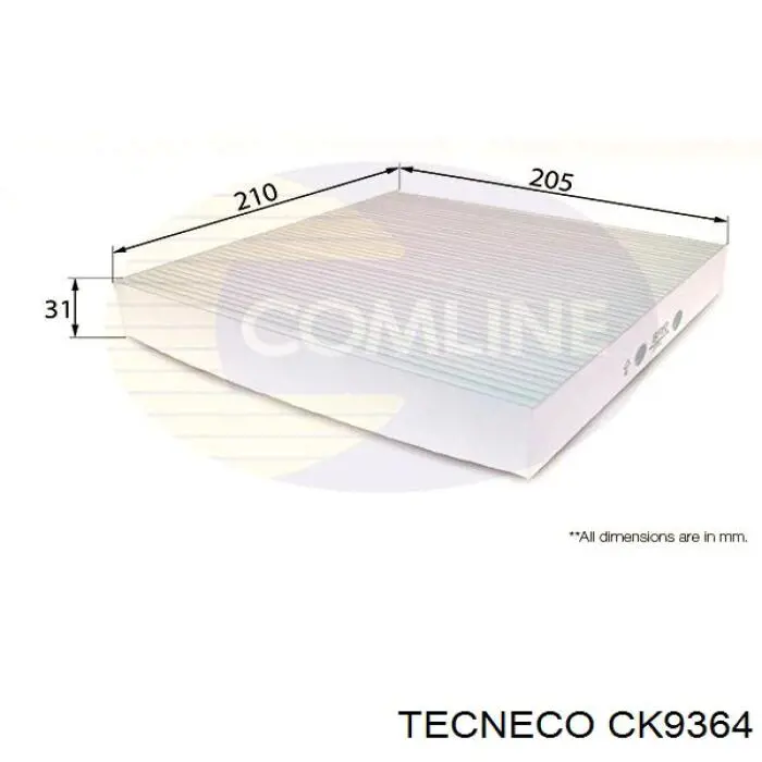 Купити CK9364 Tecneco Фільтр салону вугільний