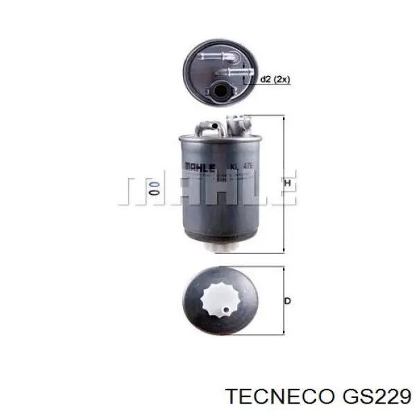 Фільтр тонкого очищення палива Tecneco GS229 ціна, від 10.11 USD