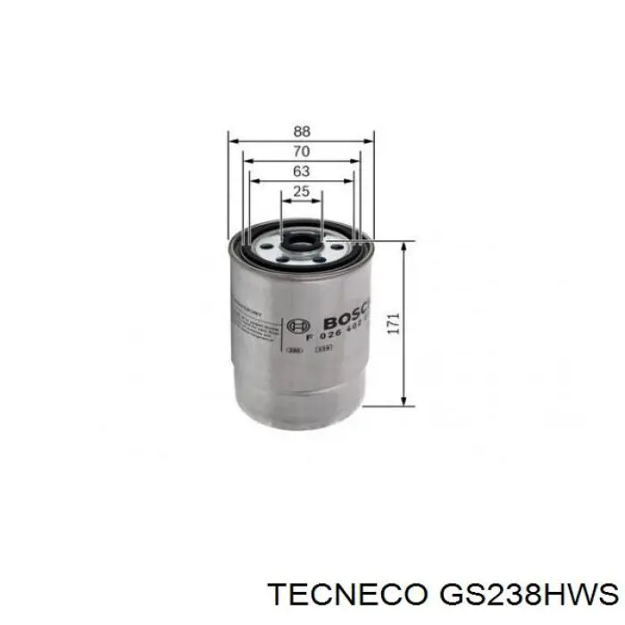 Купити GS238HWS Tecneco Фільтр-відстійник палива грубої очистки