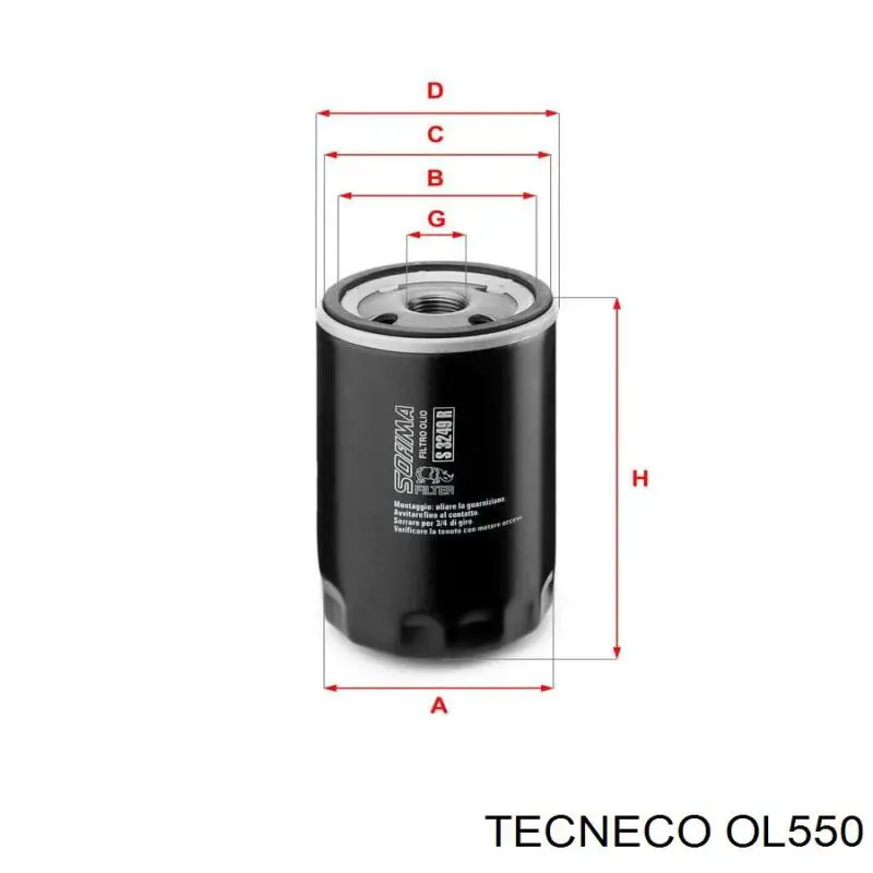 Фільтр масляний Tecneco OL550