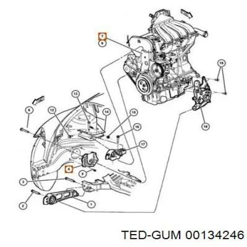 Подушка двигуна задня 4668902AC Chrysler
