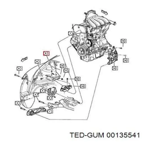 Купити 135541 Ted-gum Подушка двигуна передня