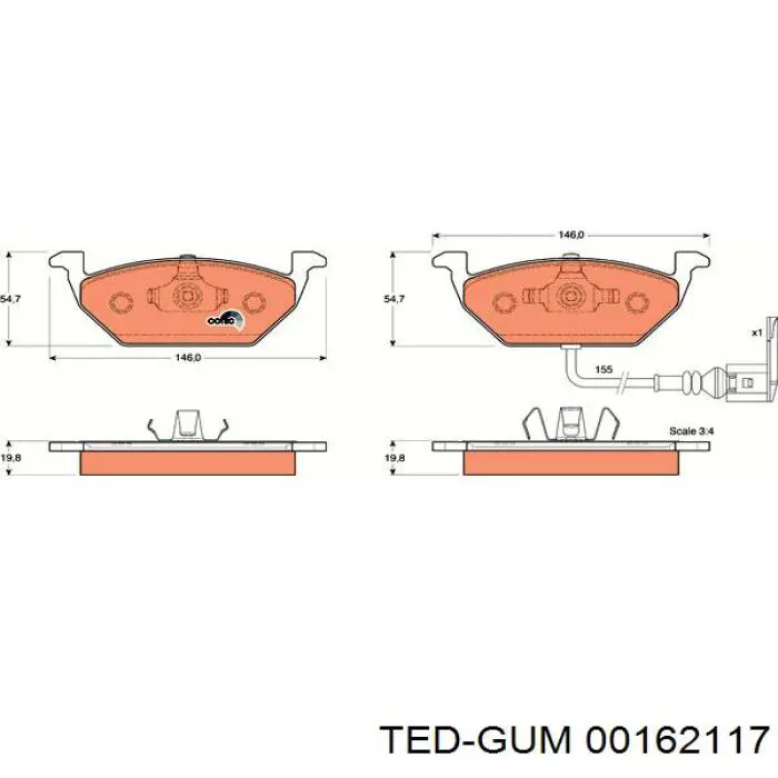 00162117 Ted-gum Втулка стабілізатора переднього