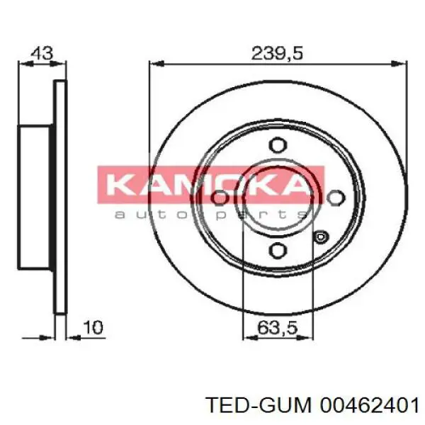 Купити 462401 Ted-gum Втулка передньої поздовжньої балки двигуна
