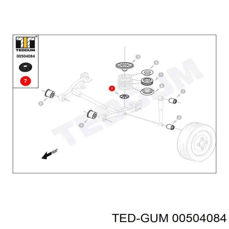 Проставка (гумове кільце) пружини задньої, нижня Ted-gum 504084