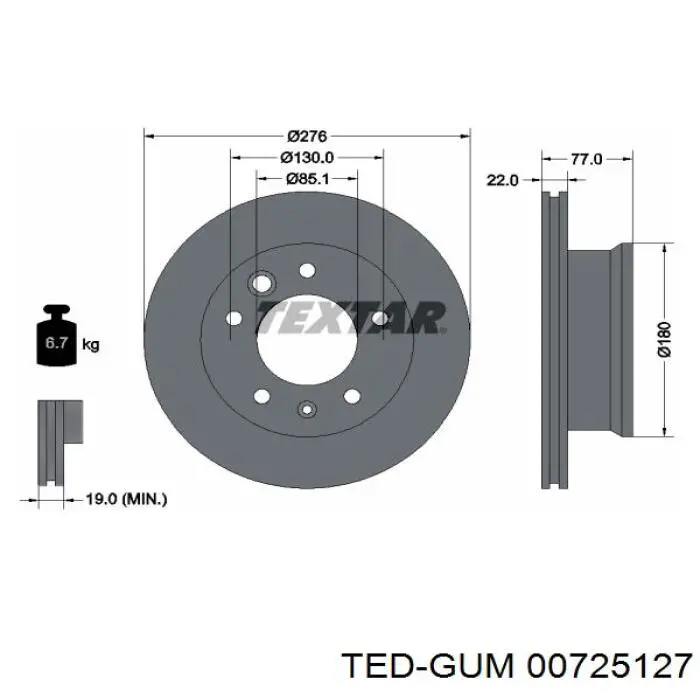 Сайлентблок амортизатора заднього Ted-gum 00412928 ціна, від 0.85 USD