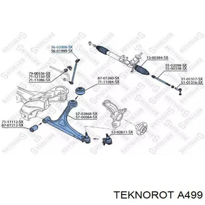 Яйця на стабілізаторі передні Teknorot A499