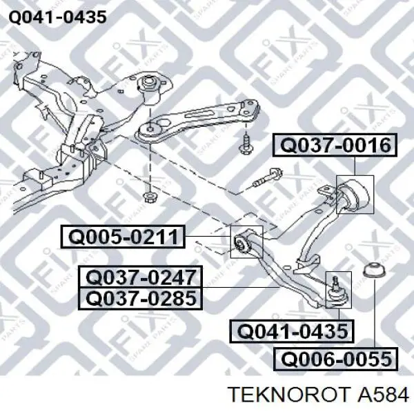 A584 Teknorot Важіль передньої підвіски верхній, правий