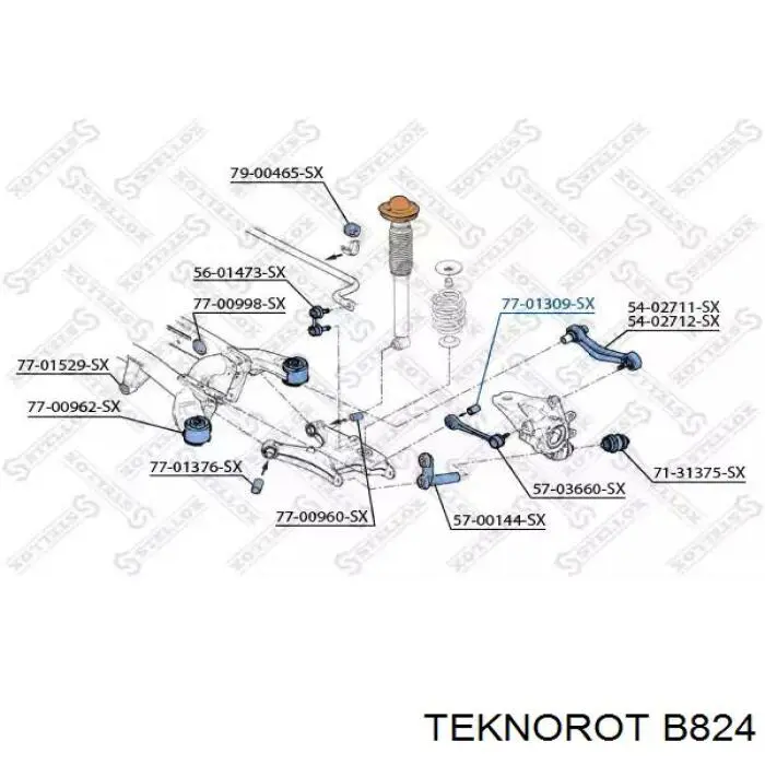 Купити B824 Teknorot Важіль задньої підвіски верхній, лівий/правий