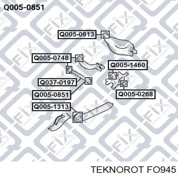 Тяга поперечна задньої підвіски Teknorot FO945