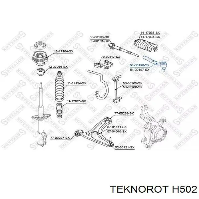 Купити H502 Teknorot Рульовий наконечник