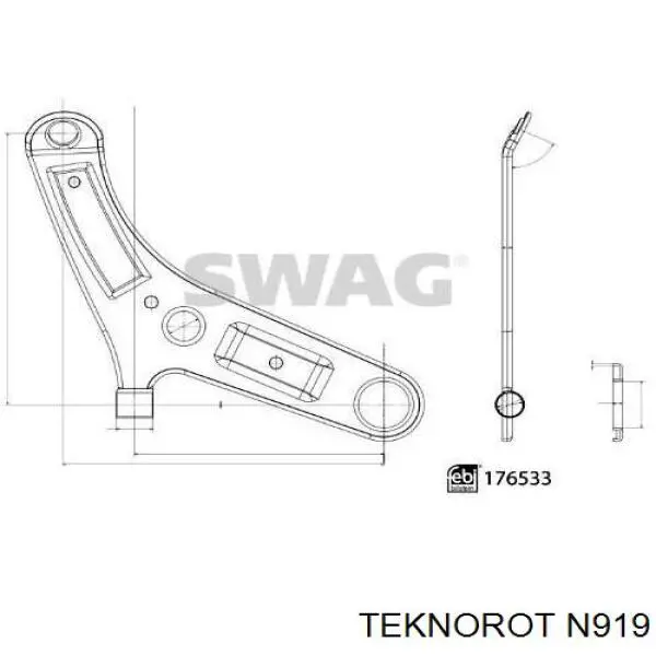 Купити N919 Teknorot Лівий важіль передній нижній підвіски
