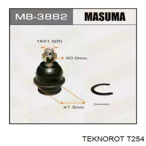 Кульова опора, нижня T254 Teknorot