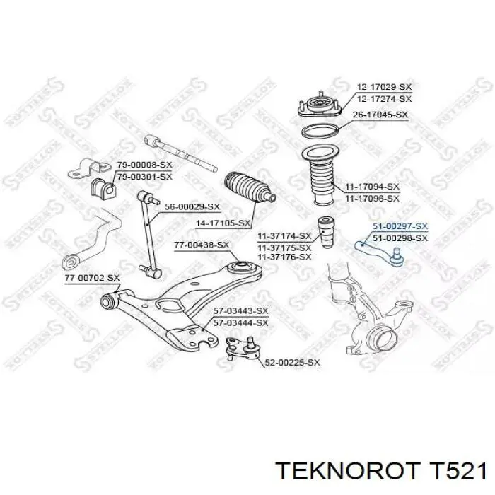 Купити T521 Teknorot Рульовий наконечник