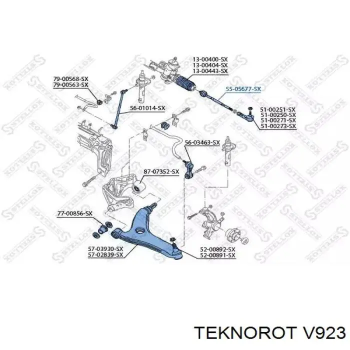 Тяга рульова поперечна Teknorot V923 ціна, від 8.72 USD