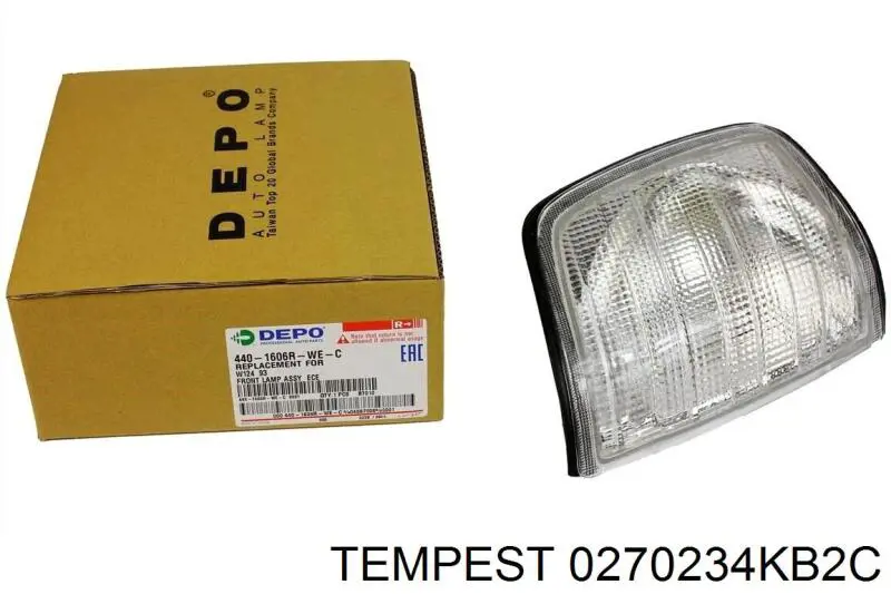 Повторювач повороту на крилі, правий Tempest 0270234KB2C ціна, від 12.51 USD