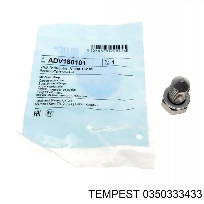 Скло дзеркала заднього виду, лівого Tempest 0350333433