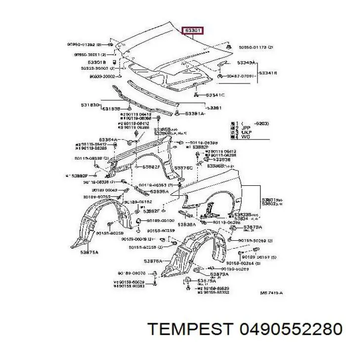 Капот 0490552280 Tempest