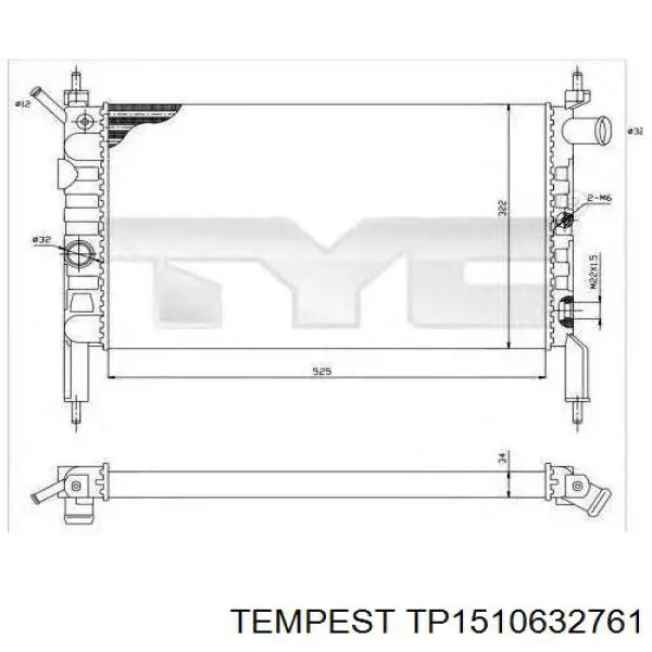 TP1510632761 Tempest Радіатор охолодження двигуна