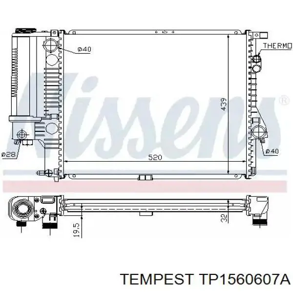 Радіатор TP1560607A Tempest