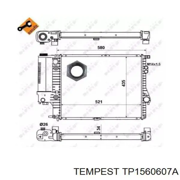 TP1560607A Tempest Радіатор охолодження двигуна