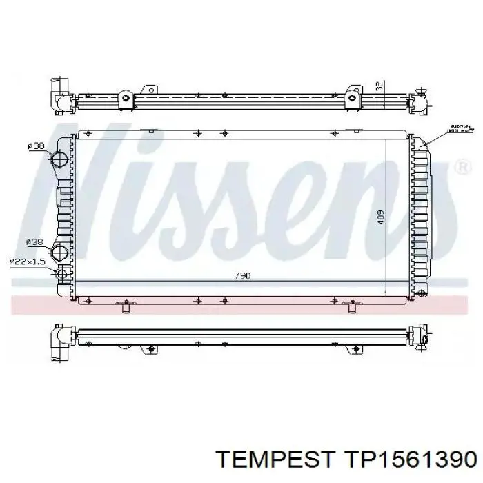 TP1561390 Tempest Радіатор охолодження двигуна