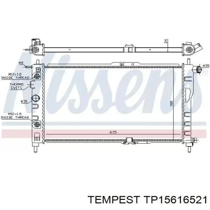 TP15616521 Tempest Радіатор охолодження двигуна
