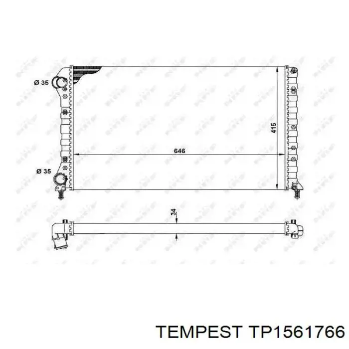 Купити TP1561766 Tempest Радіатор двигуна