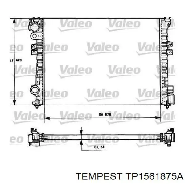 TP1561875A Tempest радіатор охолодження двигуна