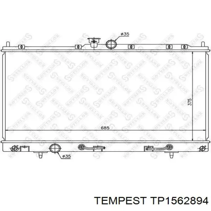 Радіатор основний Tempest TP1562894 ціна, від 66.71 USD