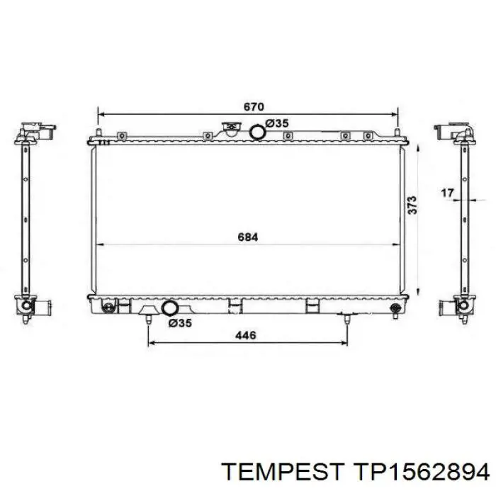 TP1562894 Tempest радіатор охолодження двигуна