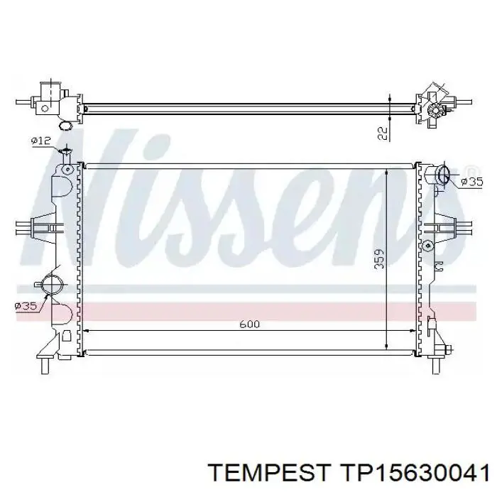 Радіатор основний Tempest TP15630041 ціна, від 52.47 USD