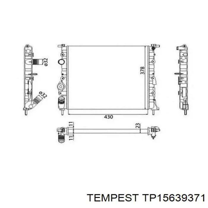 Радіатор основний Tempest TP15639371 ціна, від 33.47 USD
