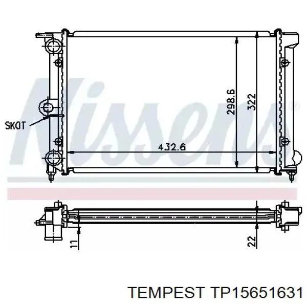 TP15651631 Tempest Радіатор охолодження двигуна