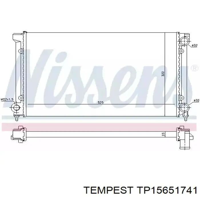 TP15651741 Tempest Радіатор охолодження двигуна