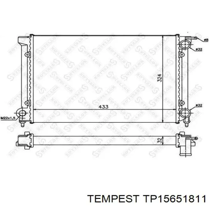 TP15651811 Tempest Радіатор охолодження двигуна