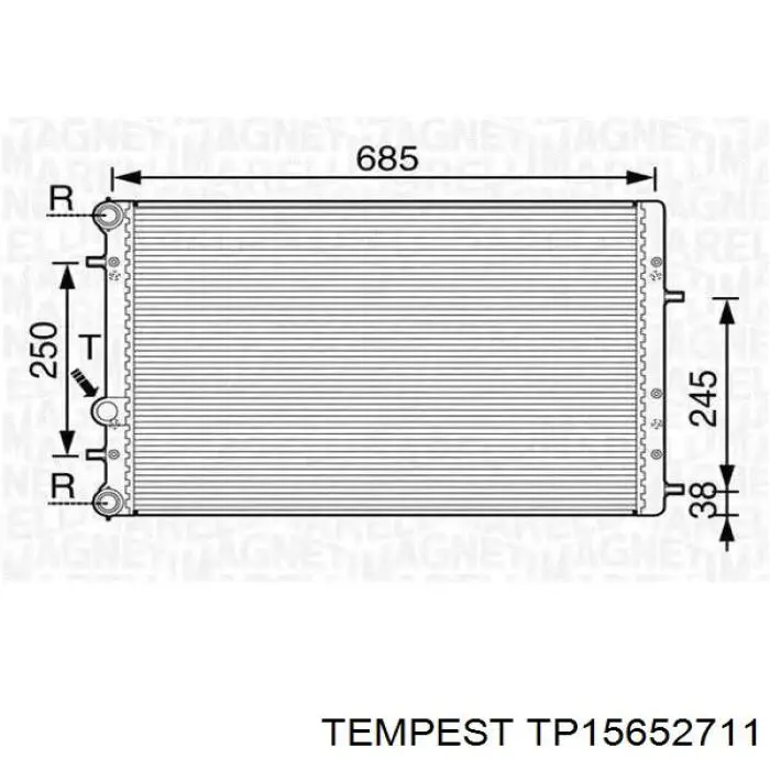 Купити TP15652711 Tempest Радіатор двигуна