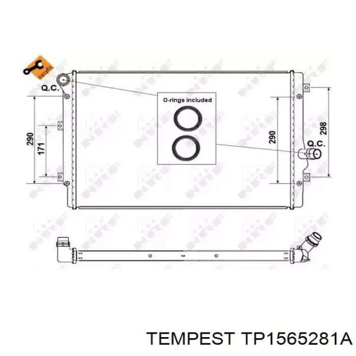 TP1565281A Tempest Радіатор охолодження двигуна