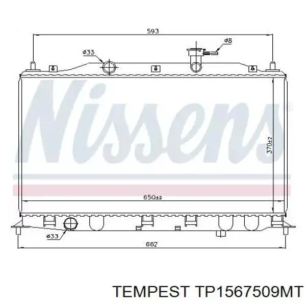 Купити TP1567509MT Tempest Радіатор двигуна
