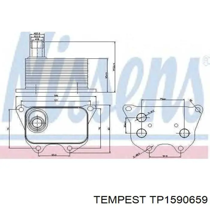 Радіатор масляний (холодильник), під фільтром TP1590659 Tempest