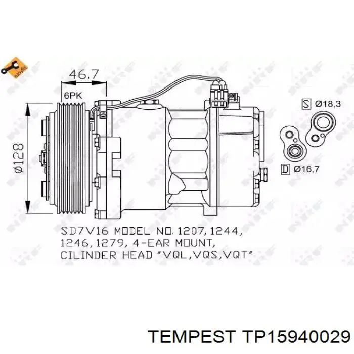 TP15940029 Tempest радіатор кондиціонера