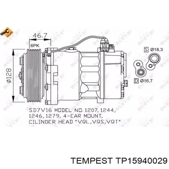 Радіатор кондиціонера TP15940029 Tempest