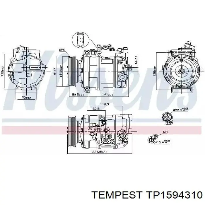 Купити TP1594310 Tempest Радіатор системи охолодження кондиціонера
