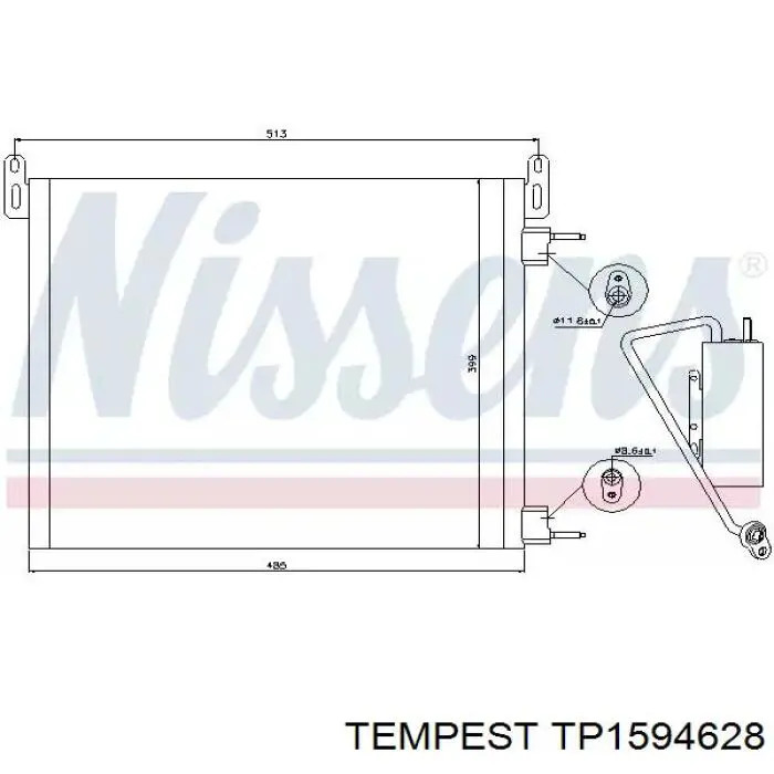 Купити TP1594628 Tempest Радіатор системи охолодження кондиціонера