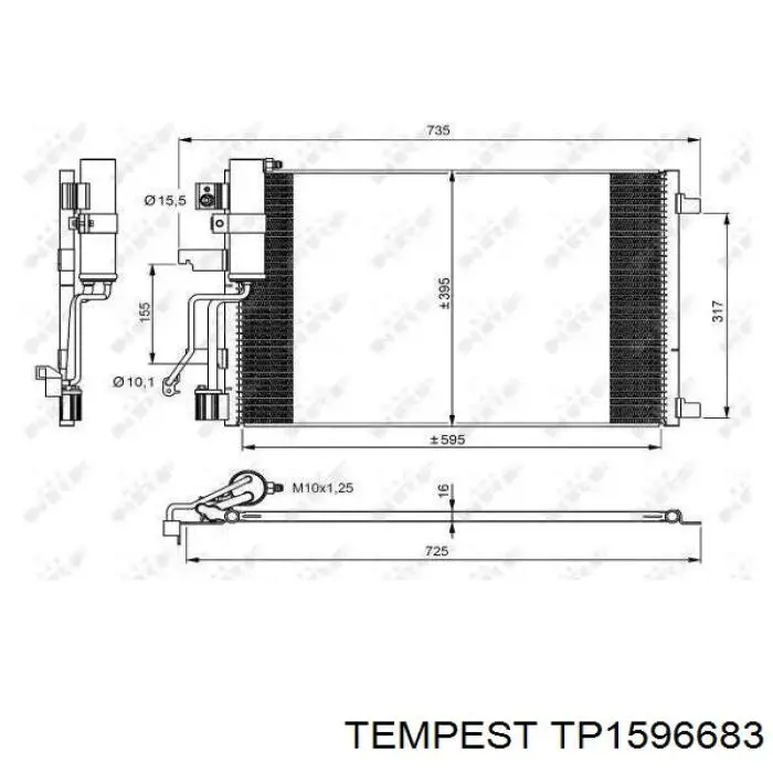 Купити TP1596683 Tempest Радіатор интеркуллера