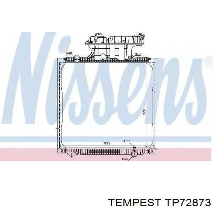 TP72873 Tempest радіатор охолодження двигуна