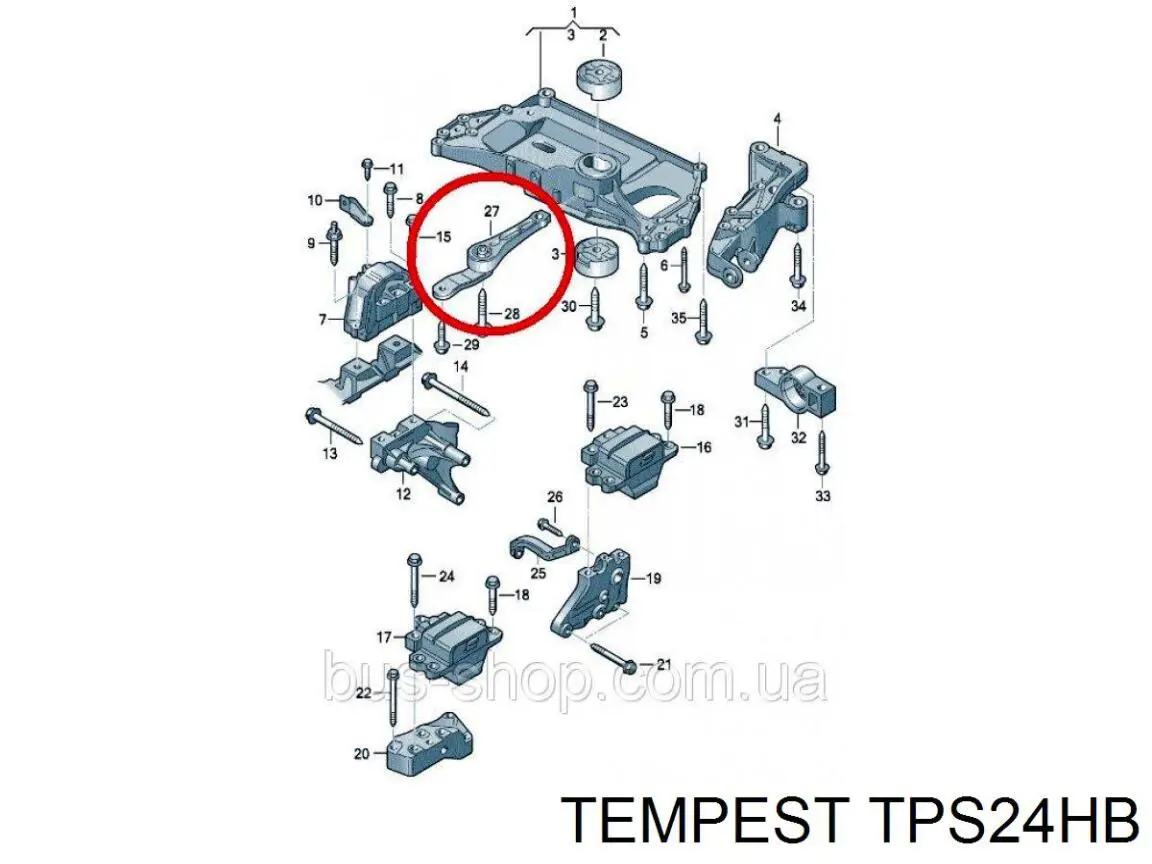 Щітка-двірник лобового скла, водійська TPS24HB Tempest