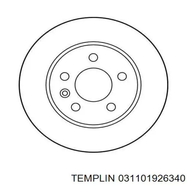 Диск переднього гальма Templin 031101926340 ціна, від 32.56 USD